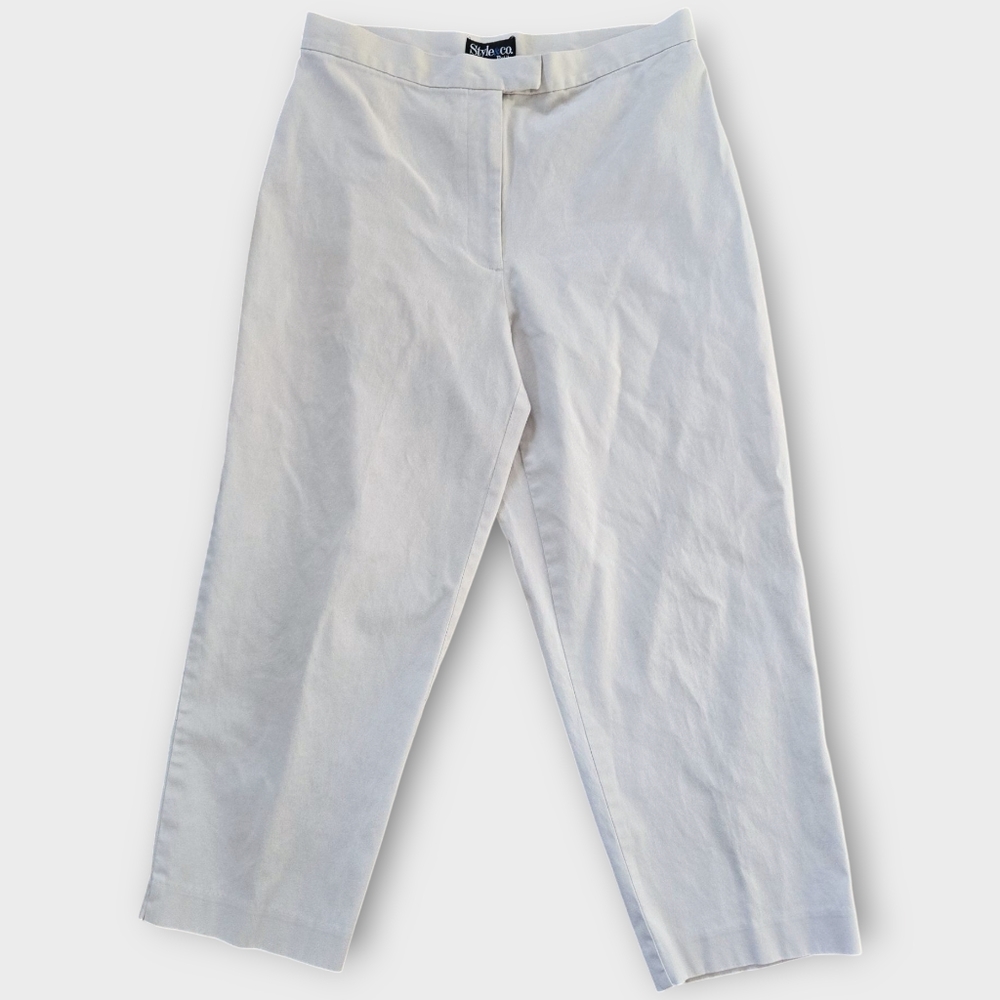 Vintage 90s Beige Chino Pants Size 10P Casual Office Preppy Lightweight